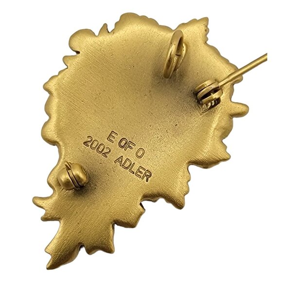 MMA Metropolitan Museum of Art Gold Tone Enamel Flower, Floral Bunch Brooch - Picture 2 of 4